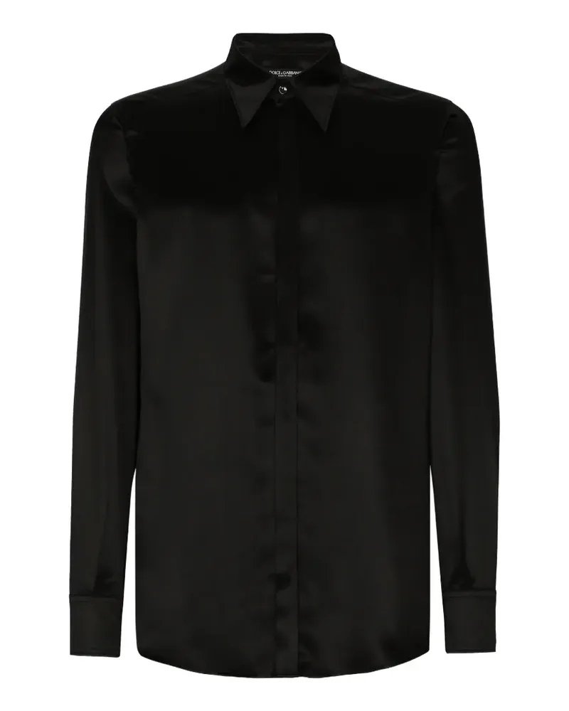 Dolce & Gabbana silk satin Martini-fit shirt - Schwarz Schwarz