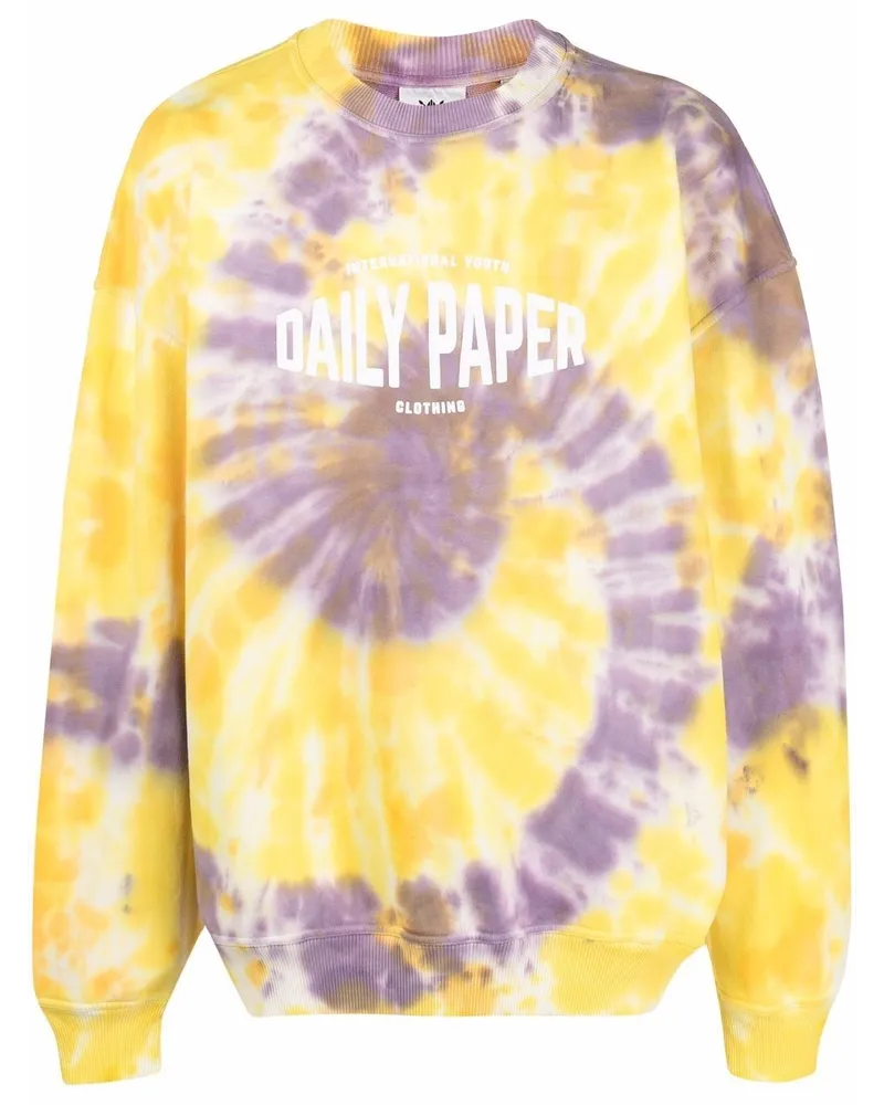 Daily Paper x Newseum Sweatshirt mit Batik-Print Gelb