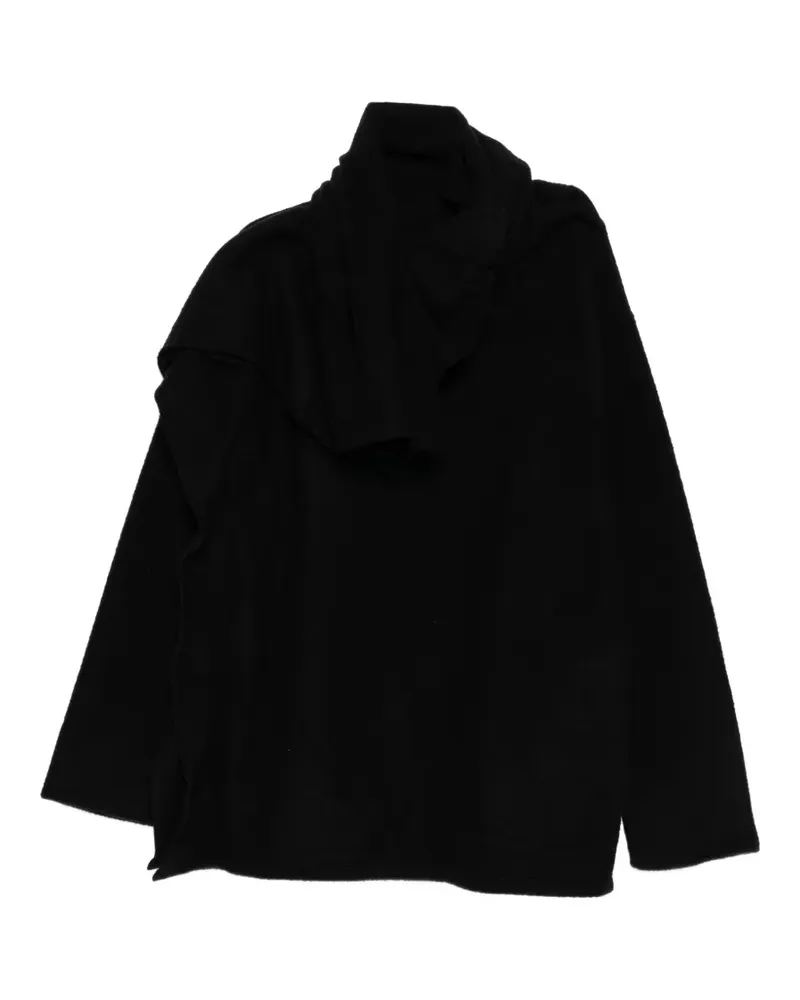 Yohji Yamamoto Drapierter Pullover mit Stehkragen - Schwarz Schwarz