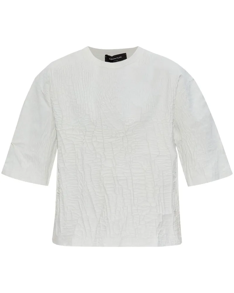 Fabiana Filippi T-Shirt mit Riss-Effekt - Weiß Weiß