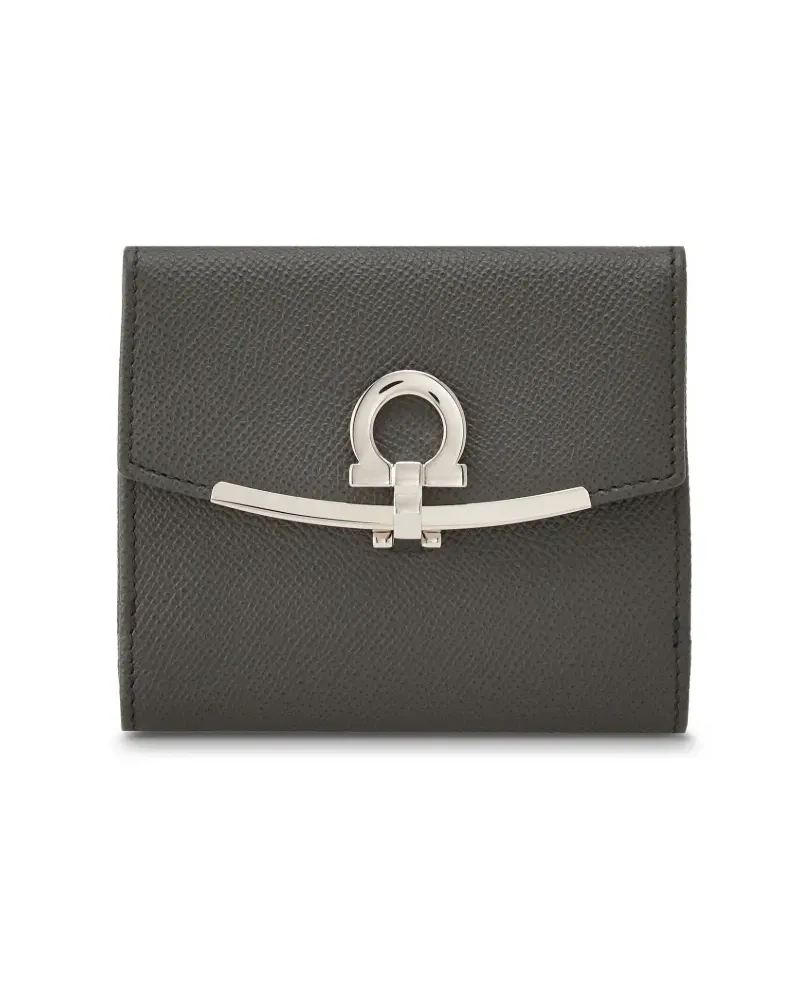 Ferragamo Portemonnaie mit Gancini-Schild - Grau Grau