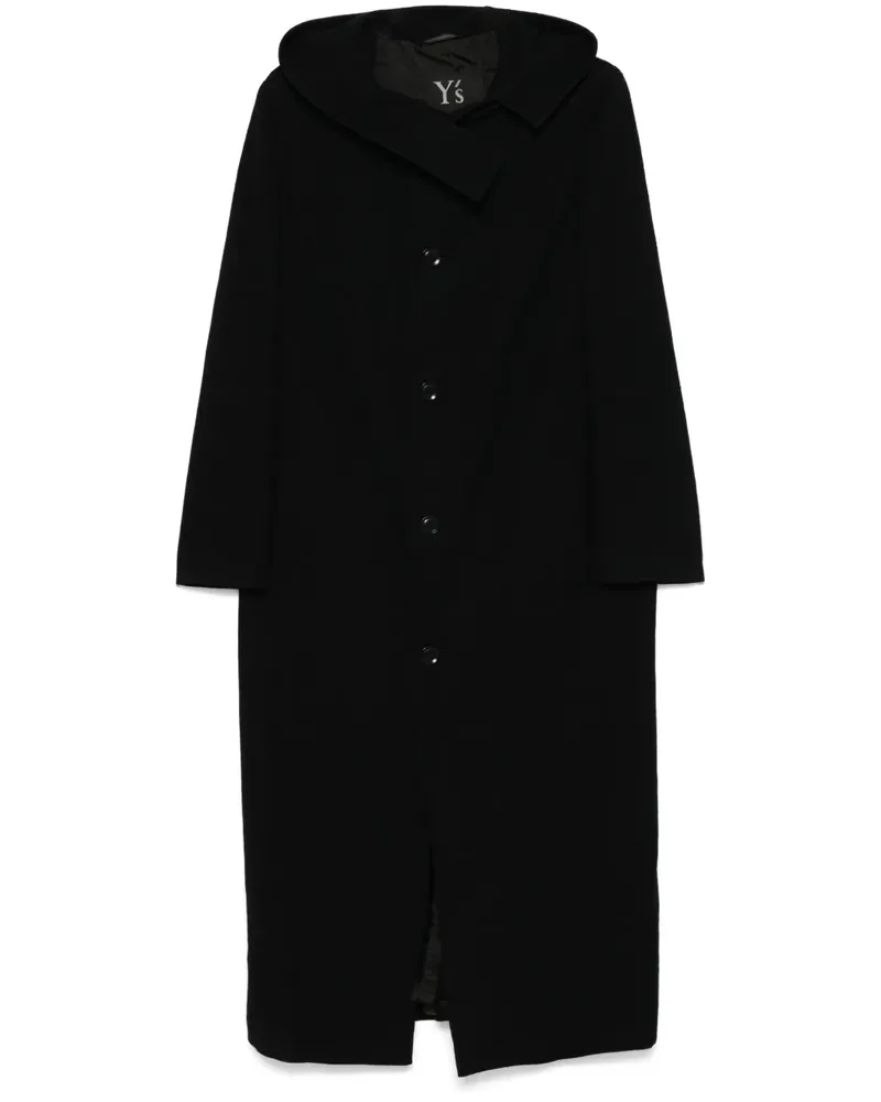 Yohji Yamamoto Klassischer Wollmantel - Schwarz Schwarz