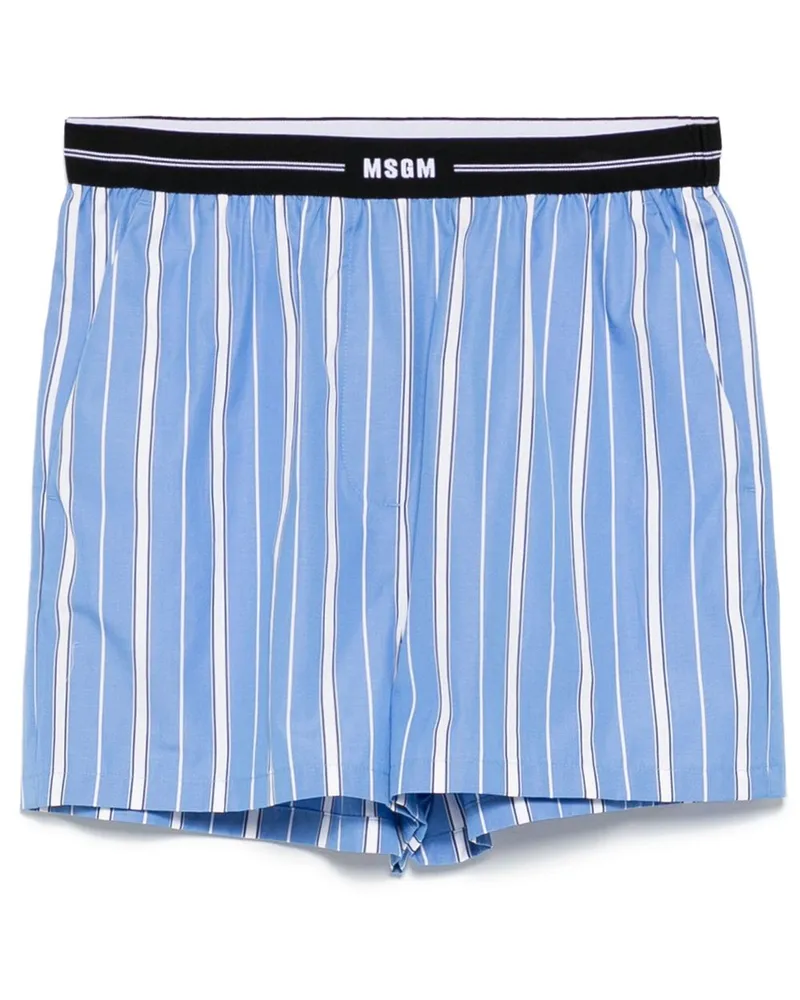 MSGM Gestreifte Shorts - Blau Blau