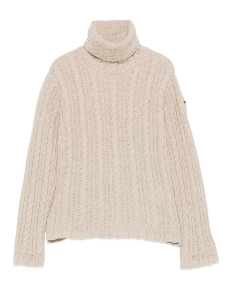 Moncler cable-knit roll-neck sweater - Nude Nude