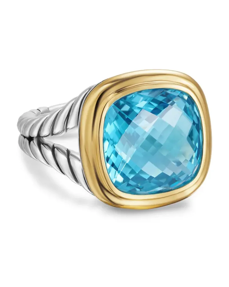 David Yurman 18kt Albion Gelbgold- und Sterlingsilberring mit Topas Silber