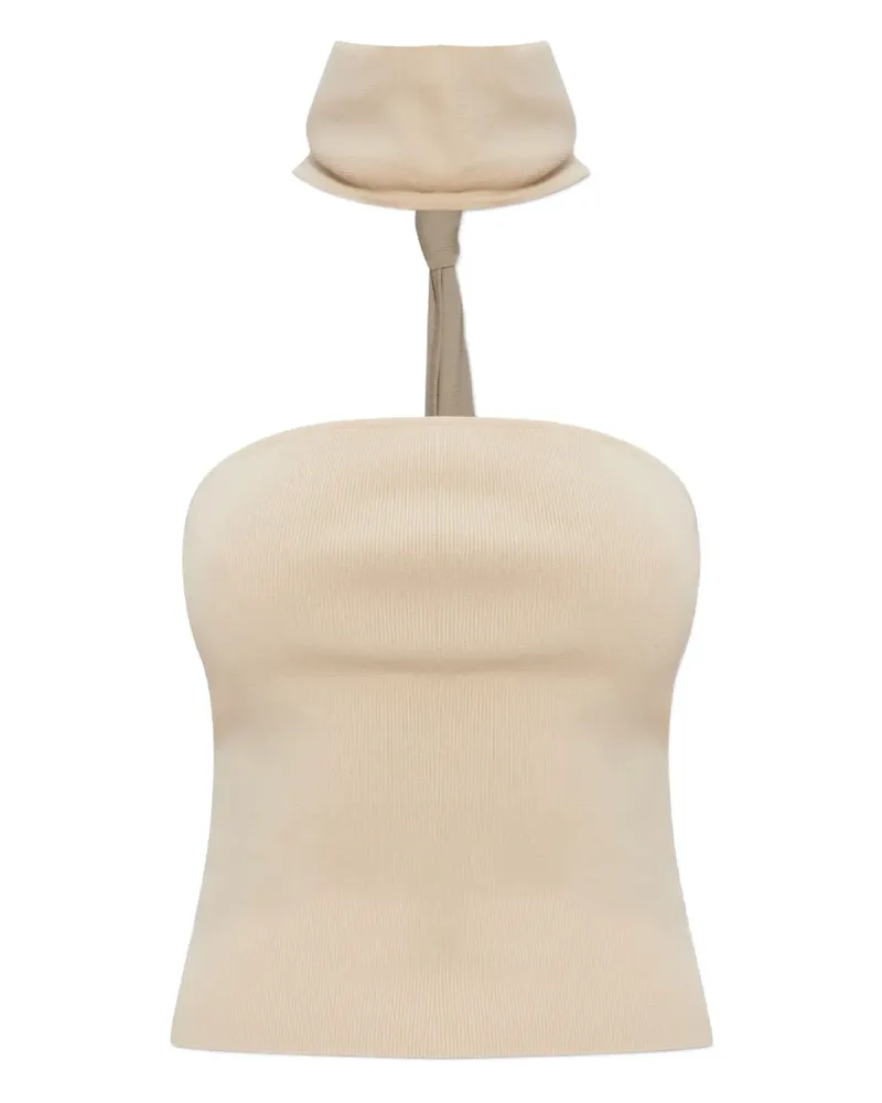 Cult Gaia Geripptes Oberteil mit Knoten - Nude Nude