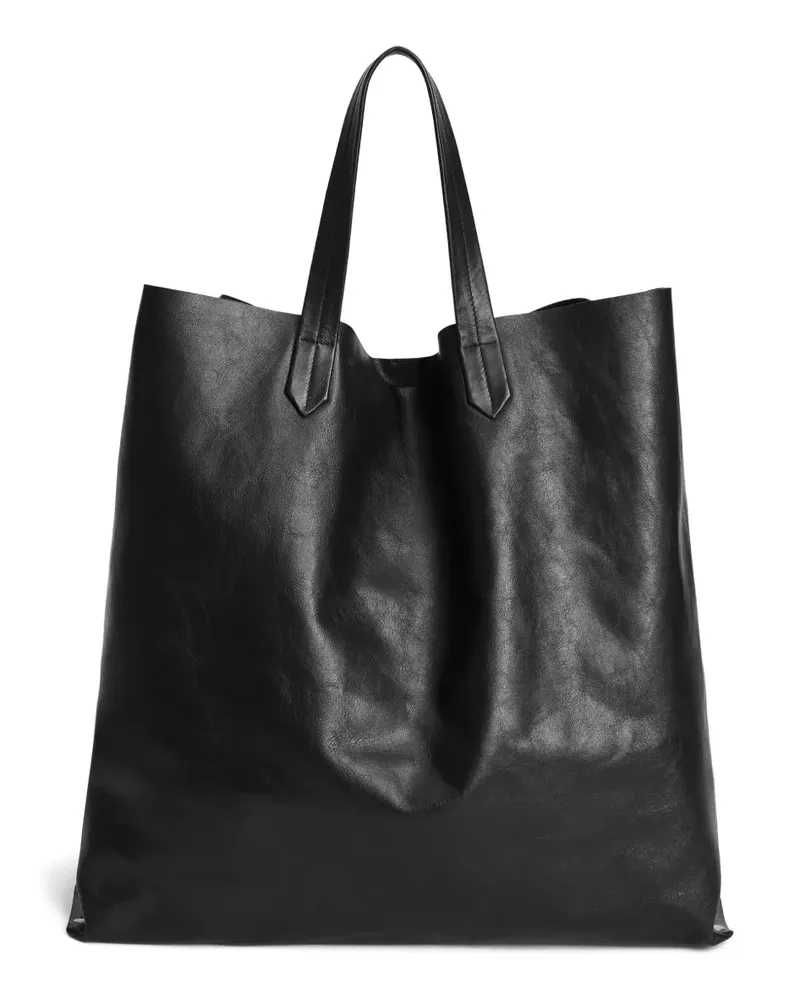 Jil Sander Tote Bag mit Prägung - Schwarz Schwarz