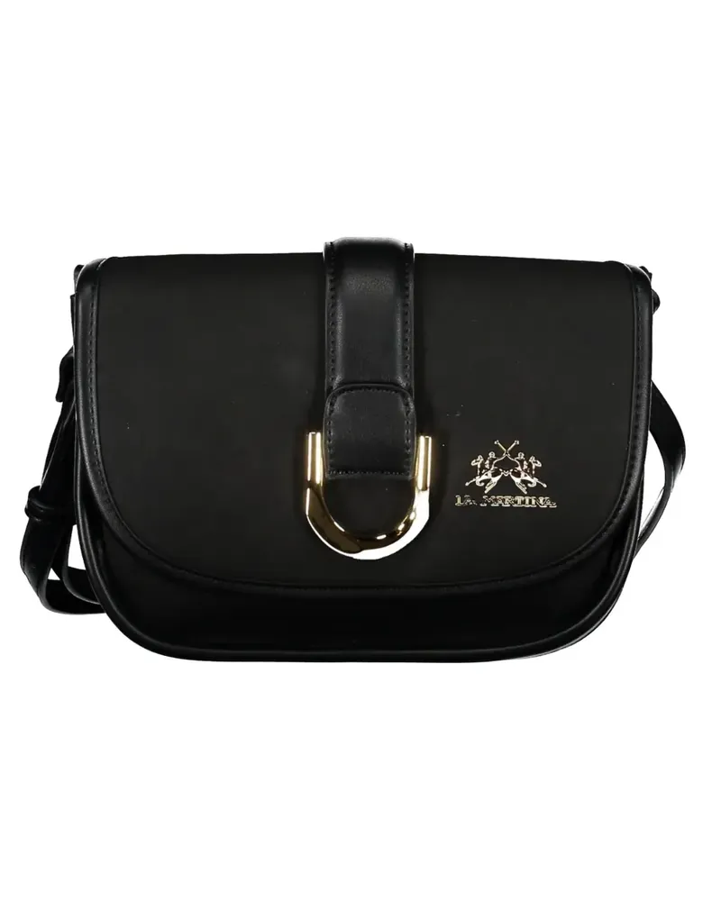 La Martina logo-plaque cross body bag - Schwarz Schwarz