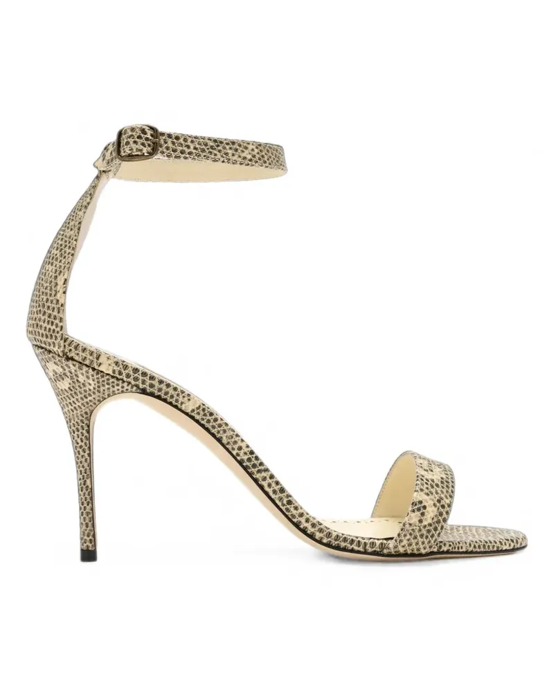 Manolo Blahnik Chaos snakeskin-effect leather sandals - Nude Nude