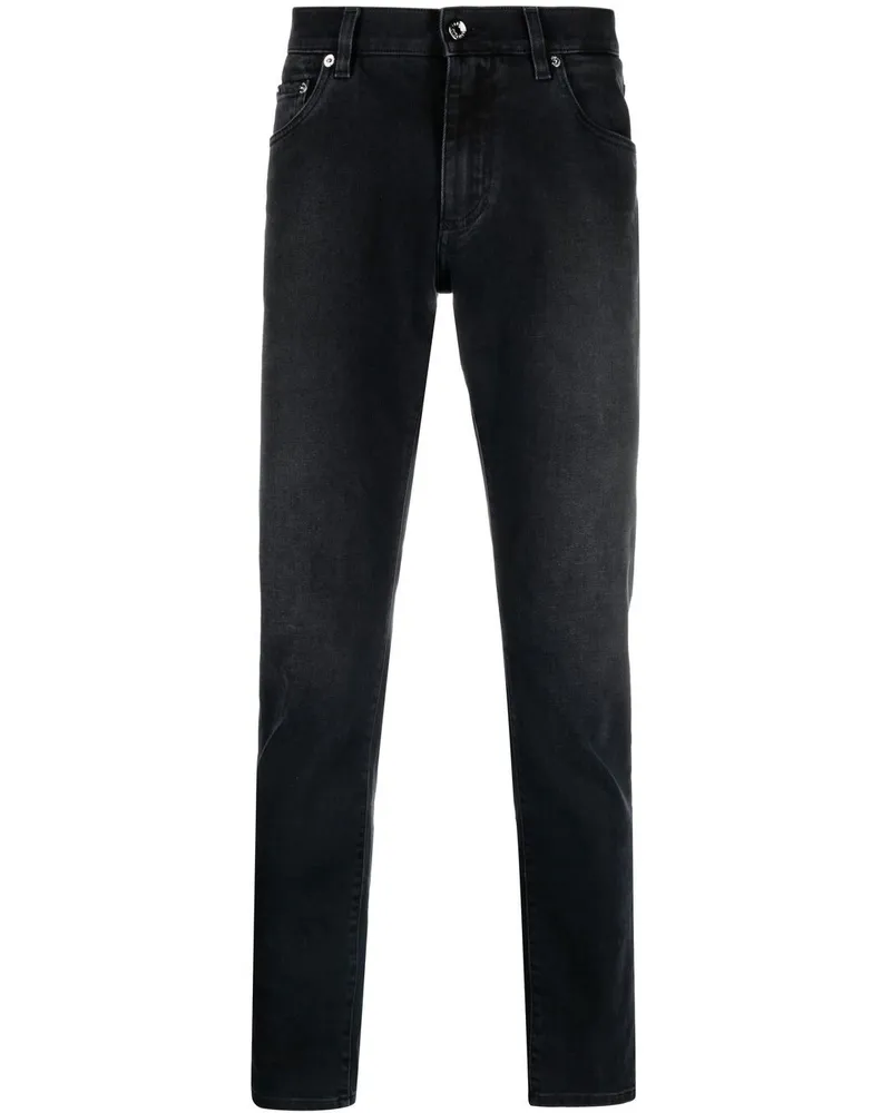 Dolce & Gabbana DG Essentials Slim-Fit-Jeans - Schwarz Schwarz