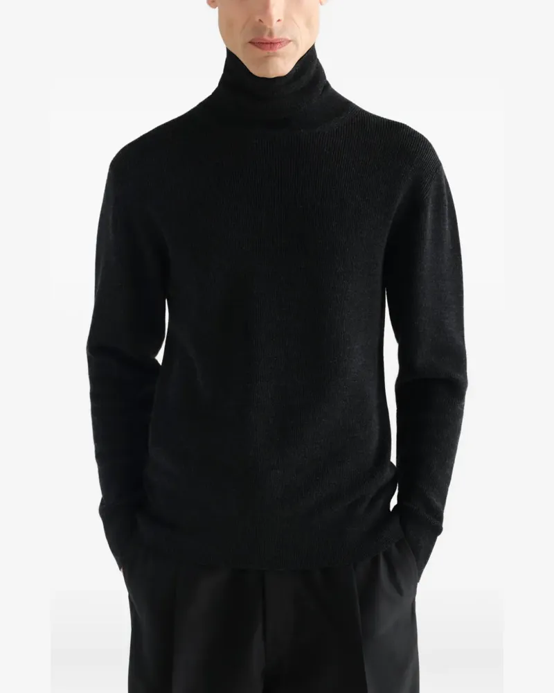 Christophe Lemaire Pullover mit Stehkragen aus feiner Mouliné-Merinowolle - Braun Braun