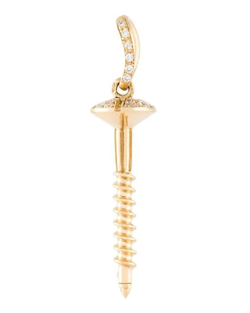 Aurélie Bidermann 18kt 'Screw' Gelbgoldanhänger mit Diamanten - Metallic Metallic