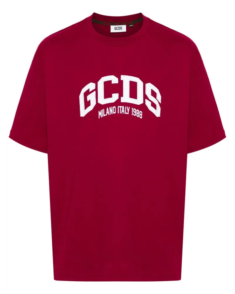 GCDS T-Shirt mit Logo-Applikation - Rot Rot