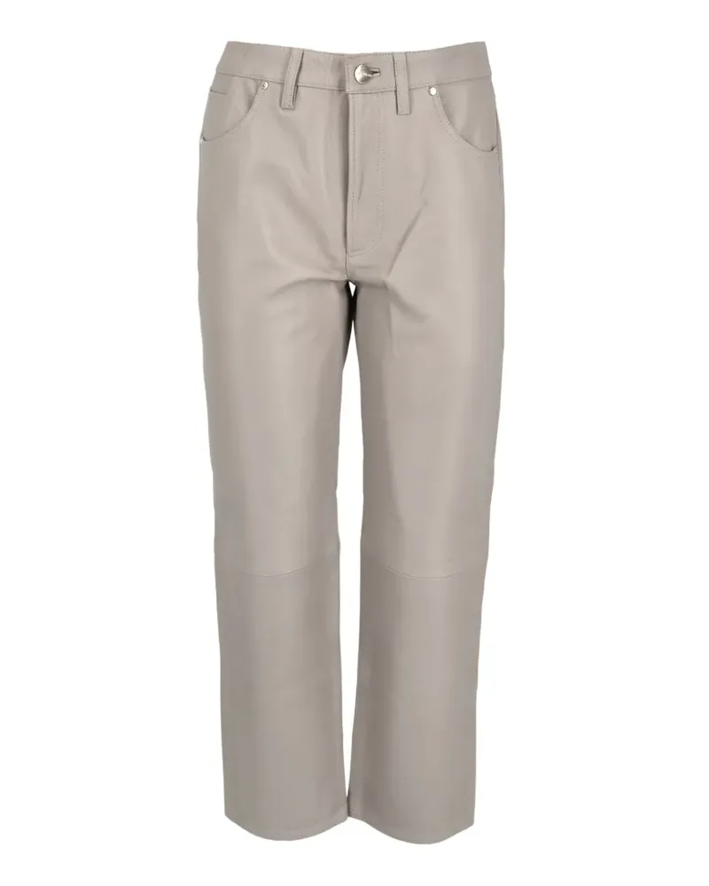 Goldsign  straight-leg leather trousers - Grau Grau
