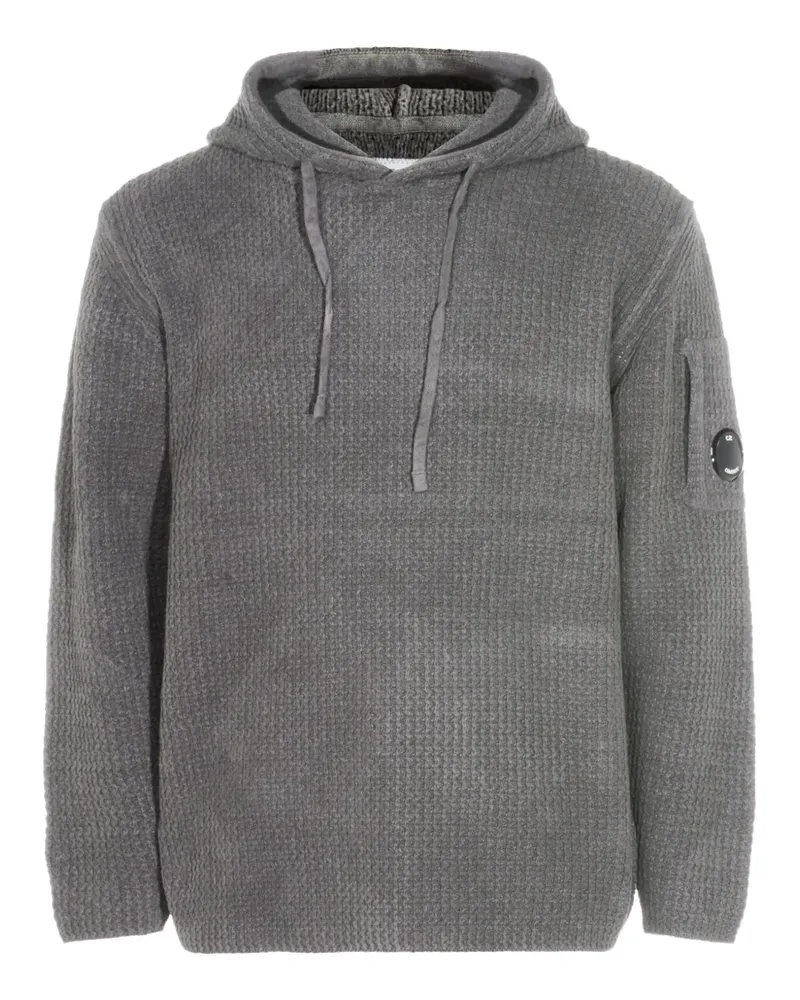 C.P. Company Hoodie in Waffelstrick - Grau Grau