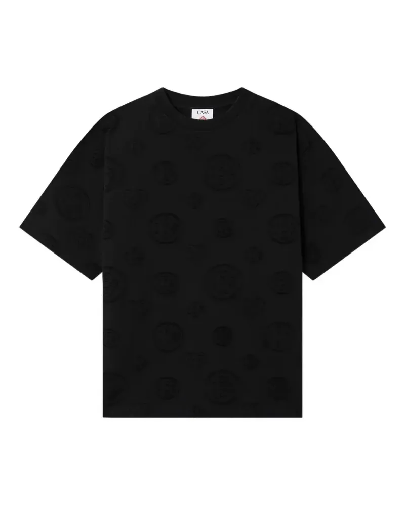 Casablanca Paris T-Shirt mit Monogramm - Schwarz Schwarz