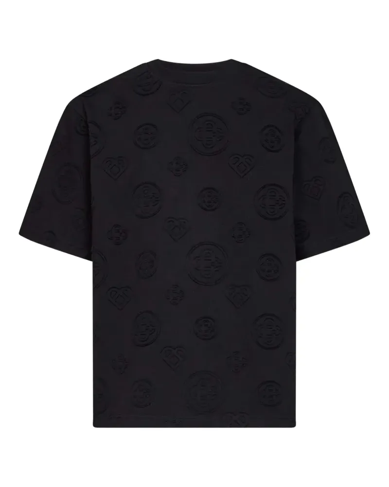 Casablanca Paris appliqué monogram T-shirt - Schwarz Schwarz