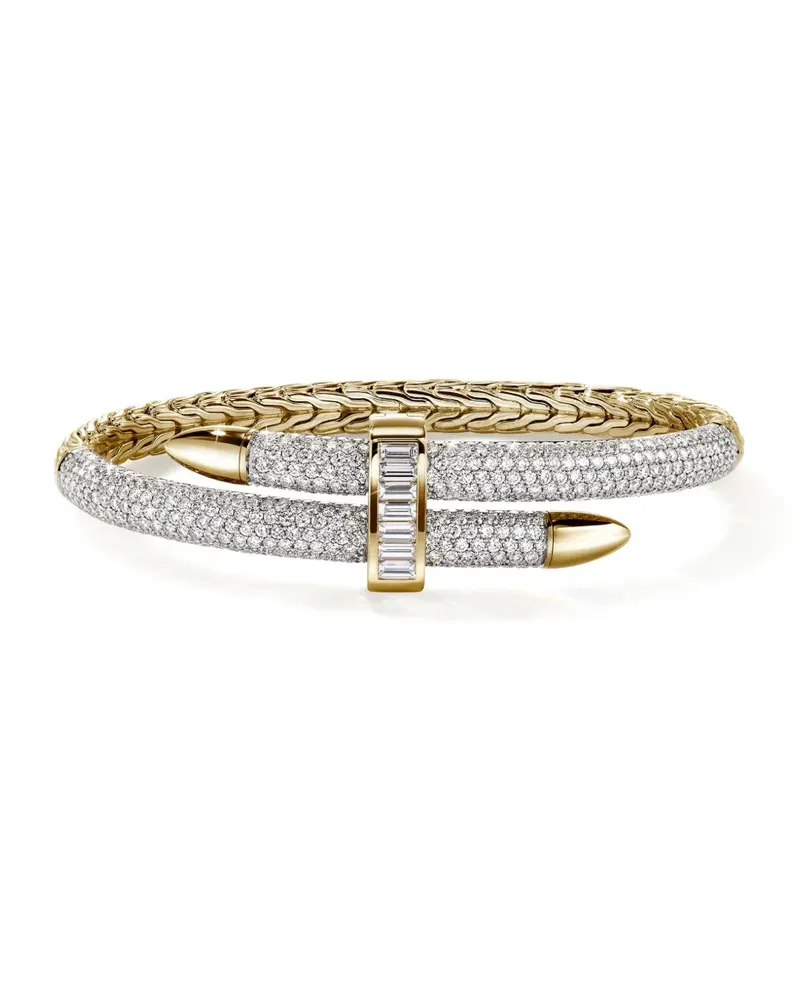 John Hardy 18kt Spear Flex Gelbgoldarmspange mit Diamanten Gold