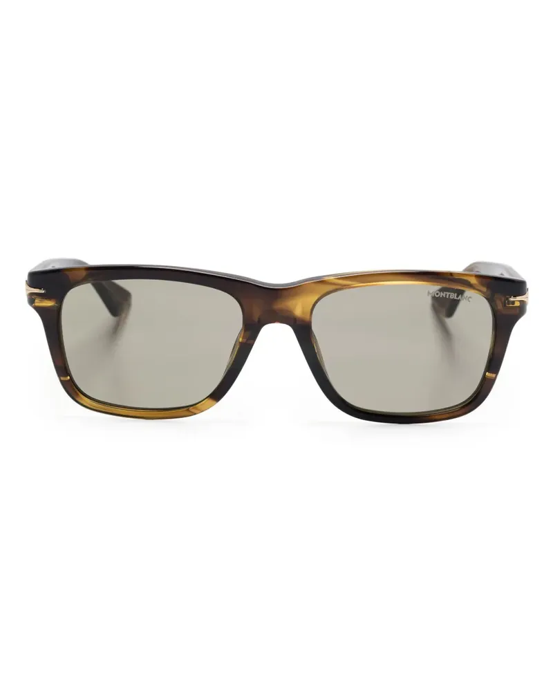 Montblanc Sonnenbrille mit eckigem Gestell - Braun Braun