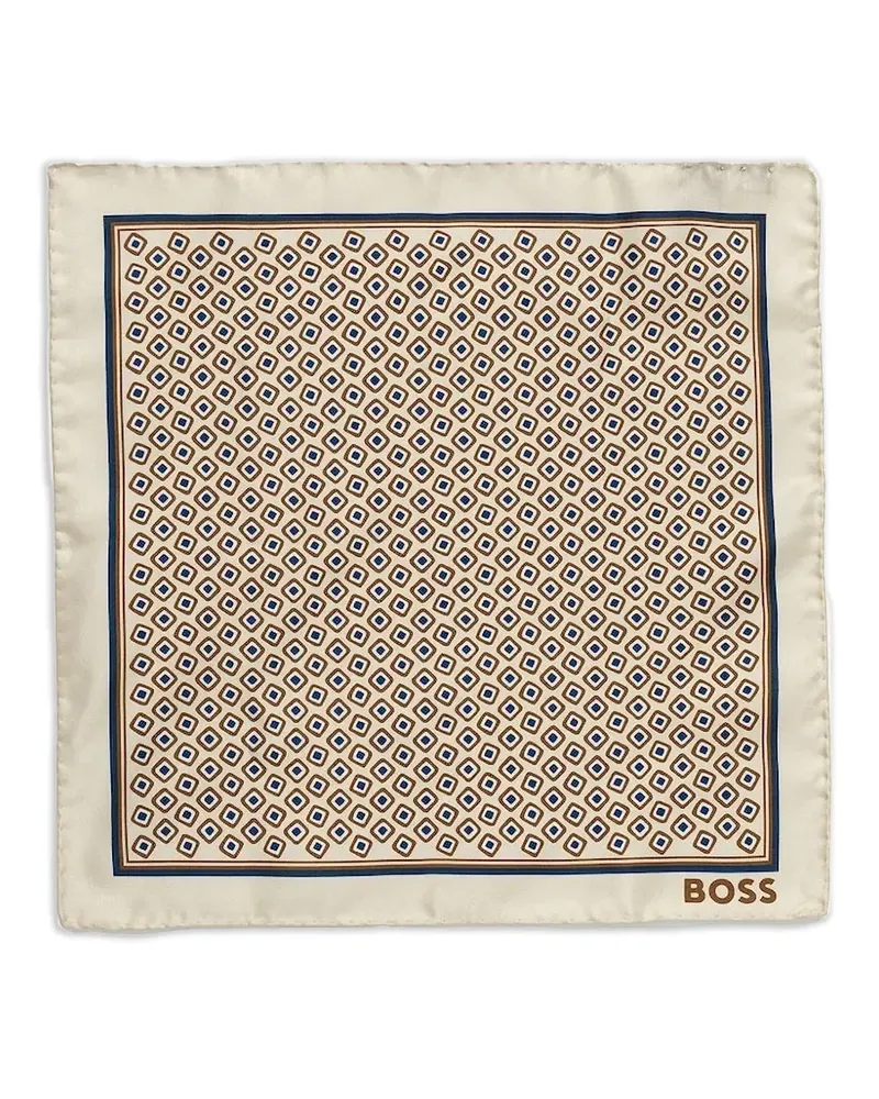 HUGO BOSS Geometrisch gemusterte Krawatte und Einstecktuch - Nude Nude