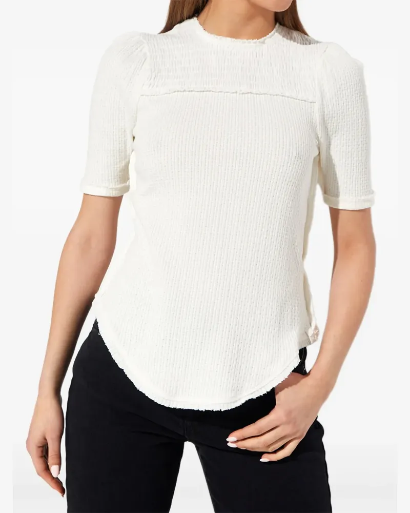 Free People ruffled short-sleeve T-shirt - Weiß Weiß