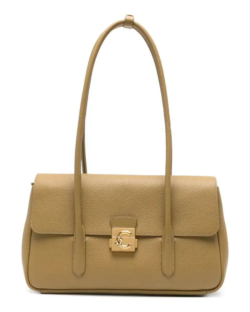 Coccinelle large C-Me Lock logo-clasp pebbled tote bag - Grün Grün