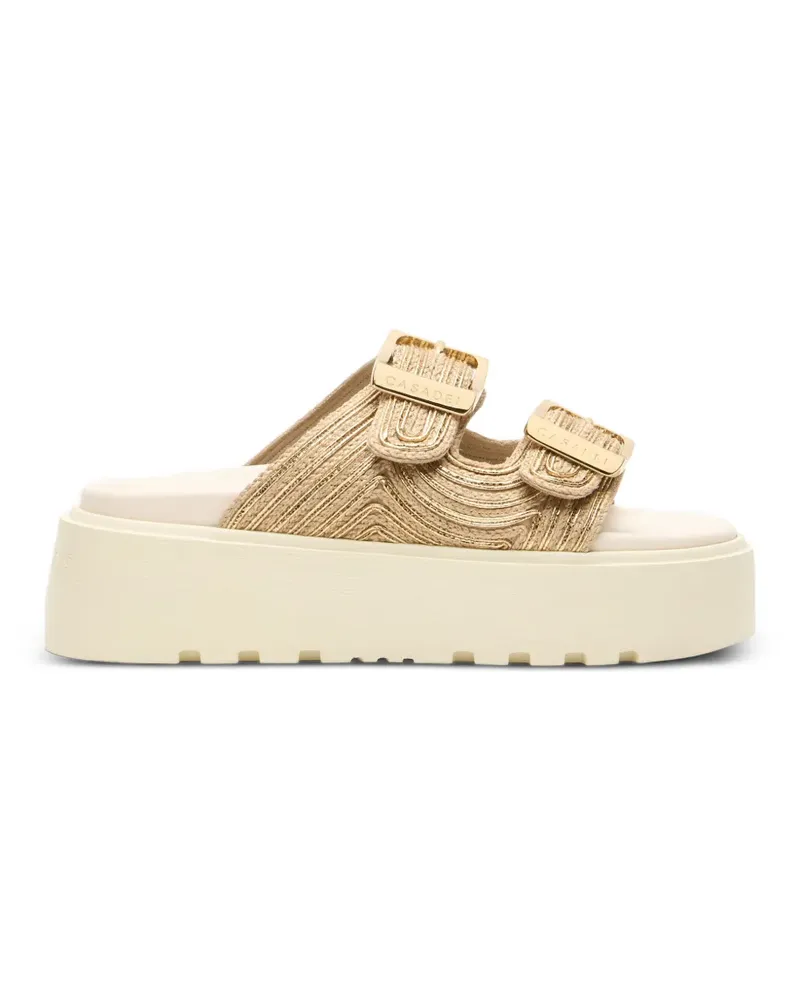 Casadei Thaiti Birki buckle slides - Gold Gold