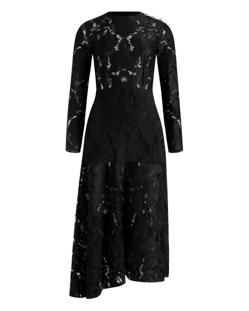 Patou Asymmetrisches Kleid mit Spitze - Schwarz Schwarz