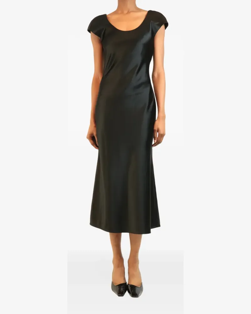 Totême Midikleid aus Satin - Schwarz Schwarz