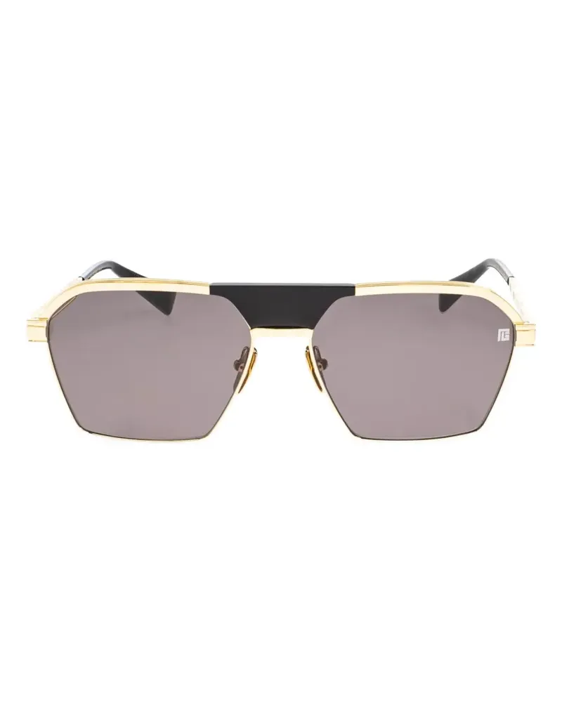 Balmain Sergeant geometric-frame sunglasses - Gold Gold
