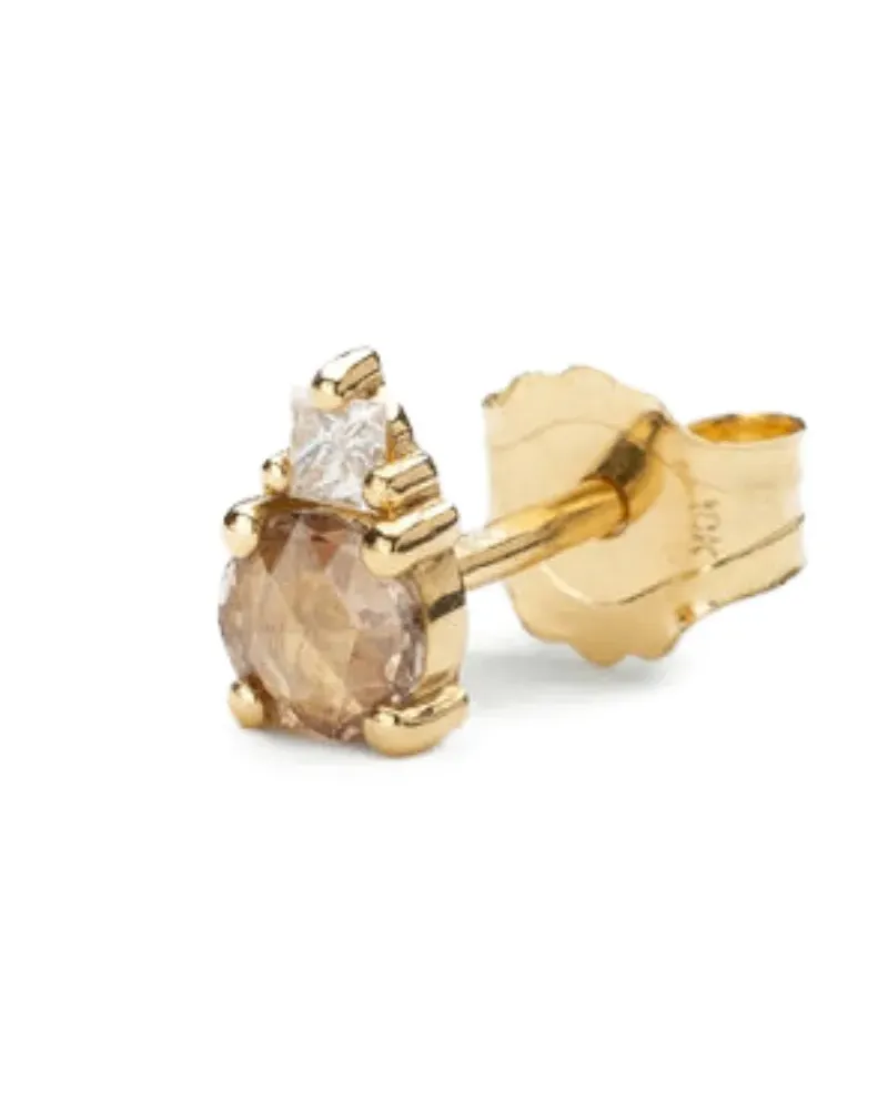 WHITE BIRD 18K yellow gold diamond earring Gold