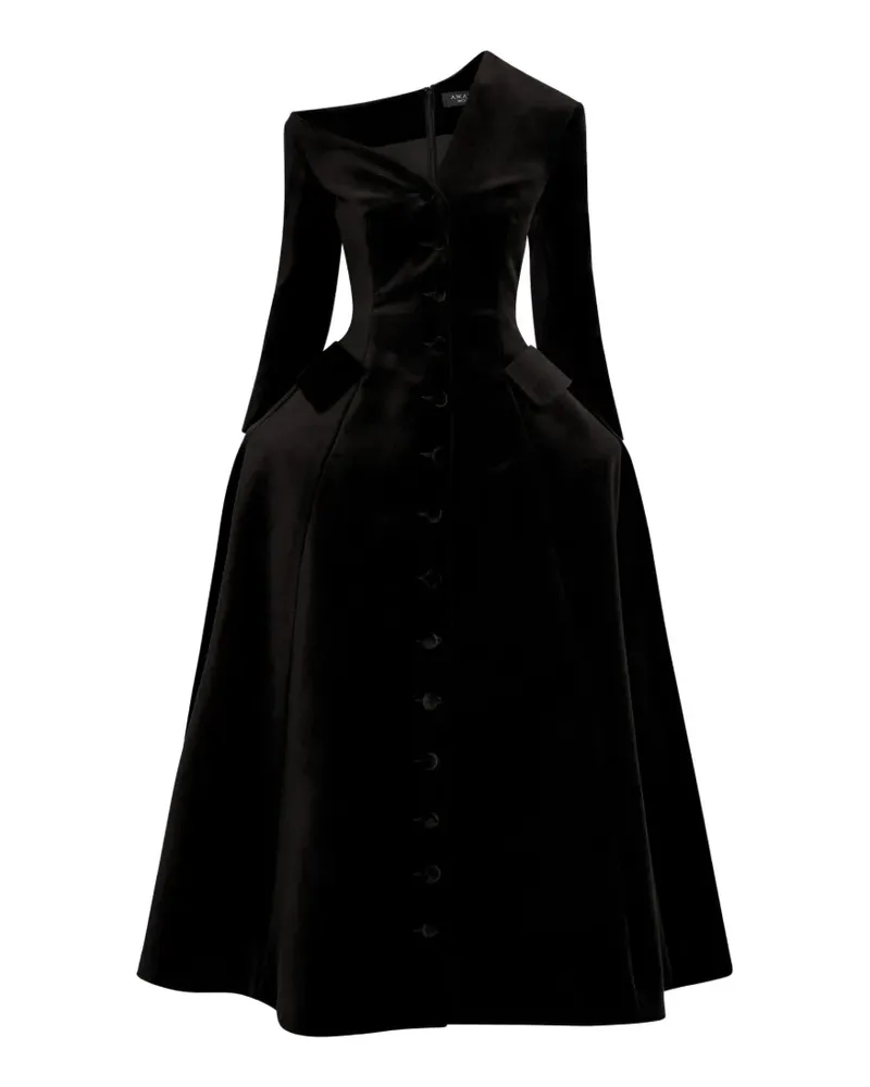 A.W.A.K.E. Schulterfreies Maxikleid - Schwarz Schwarz