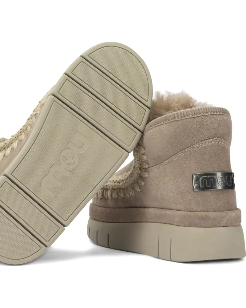 Mou Plateau-Stiefel mit Häkelbesatz - Nude Nude