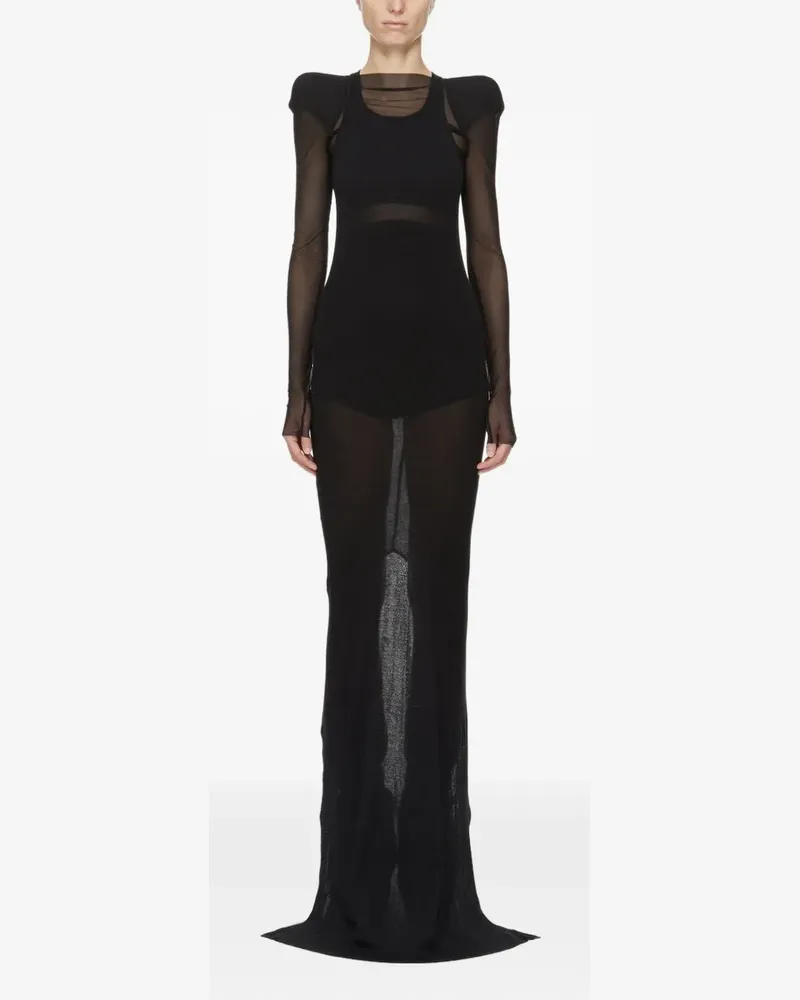 Rick Owens Transparentes Kleid - Schwarz Schwarz