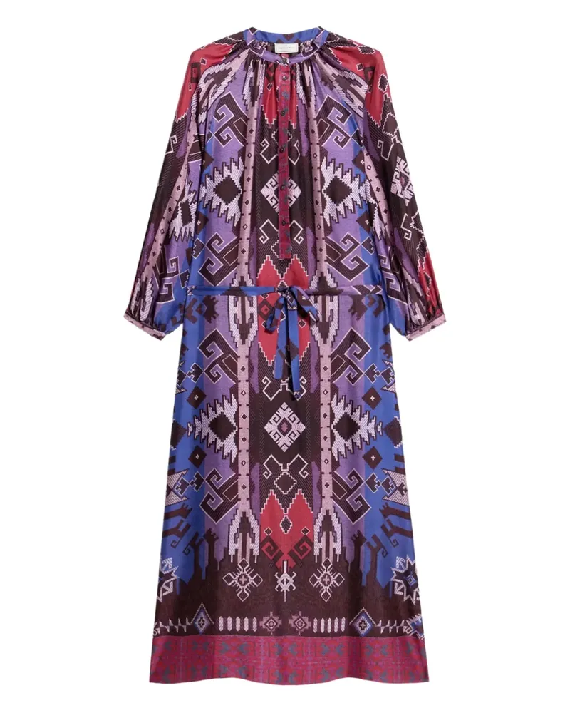Pierre-Louis Mascia Aloe Maxikleid mit geometrischem Print - Violett Violett