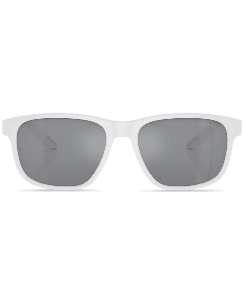 Prada Sonnenbrille mit eckigem Gestell - Weiß Weiß