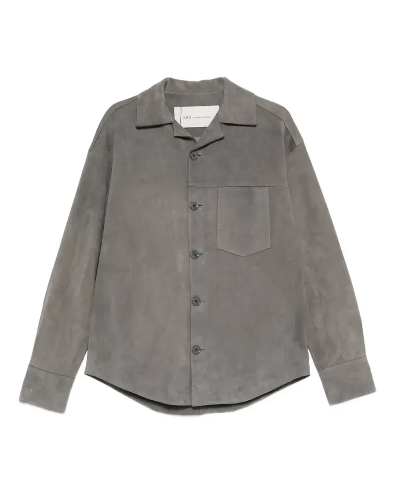 AMI Paris suede button-up shirt jacket - Grau Grau
