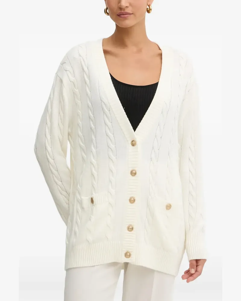 Guess cable-knit button cardigan - Weiß Weiß