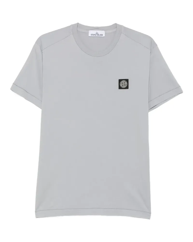 Stone Island T-Shirt mit Logo-Patch - Grau Grau