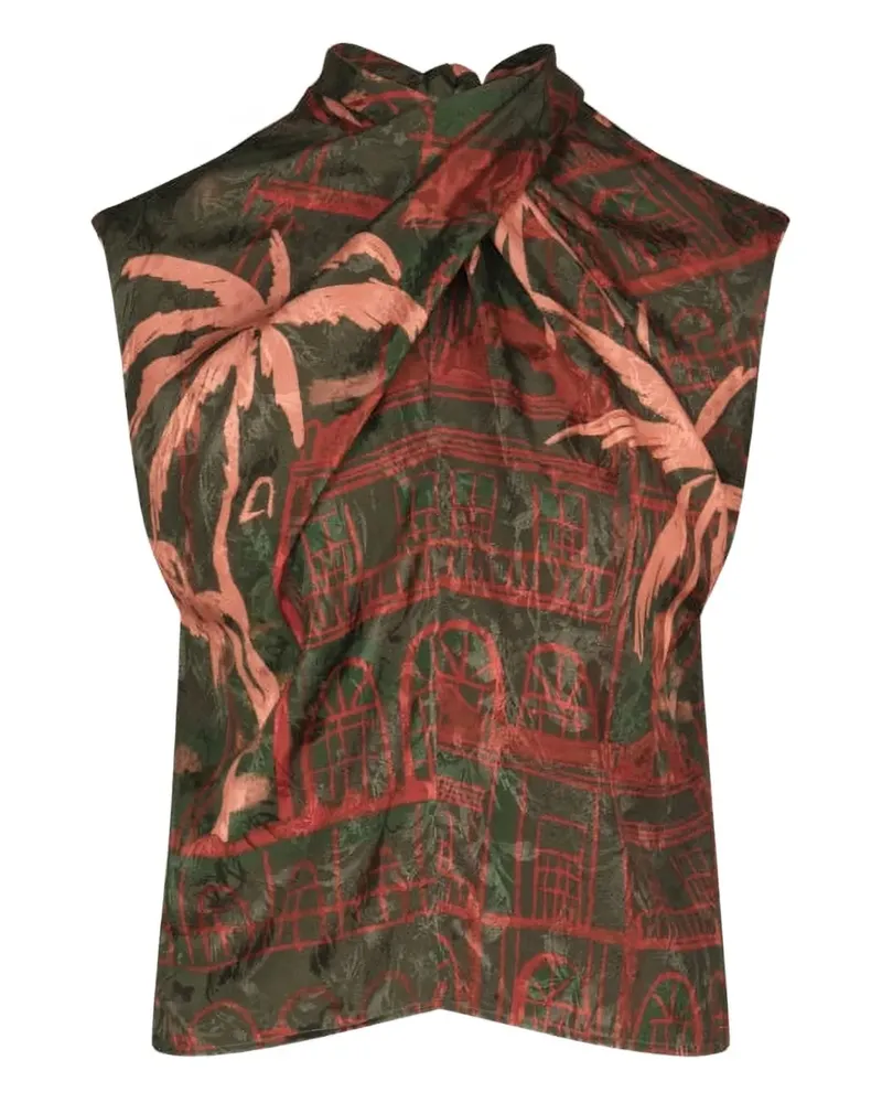 Johanna Ortiz Mystic Shore printed top - Grün Grün