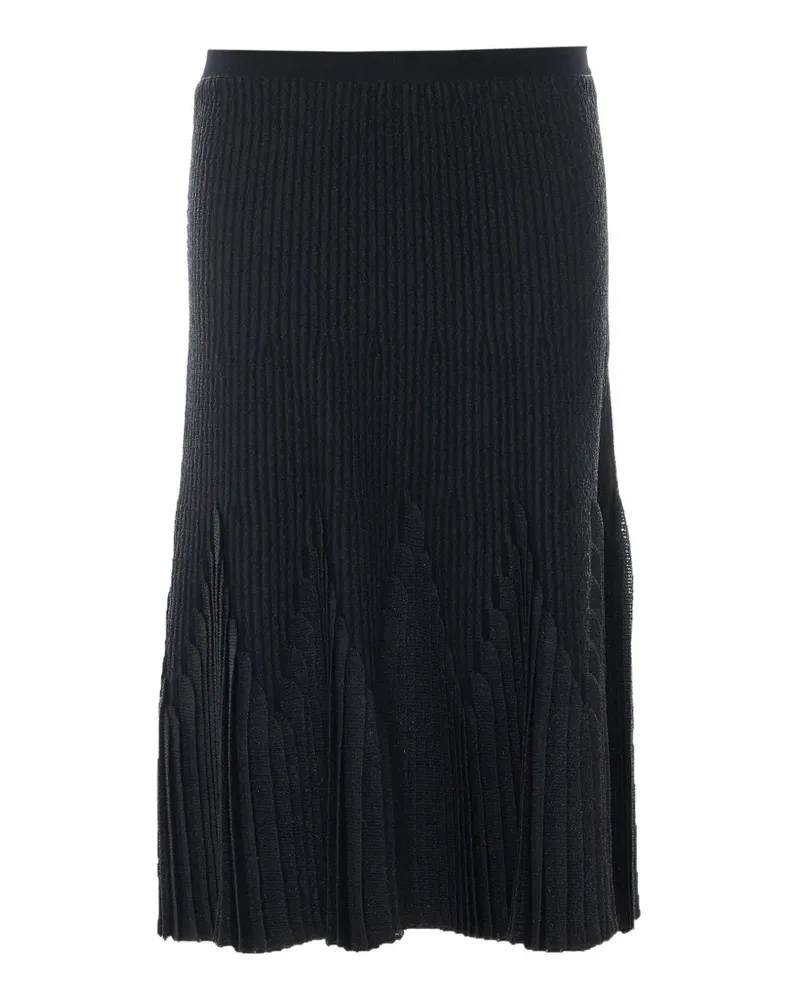 Elisabetta Franchi pleated knitted midi skirt - Schwarz Schwarz