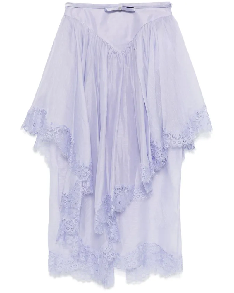Zimmermann Crush Midirock aus Spitze - Violett Violett