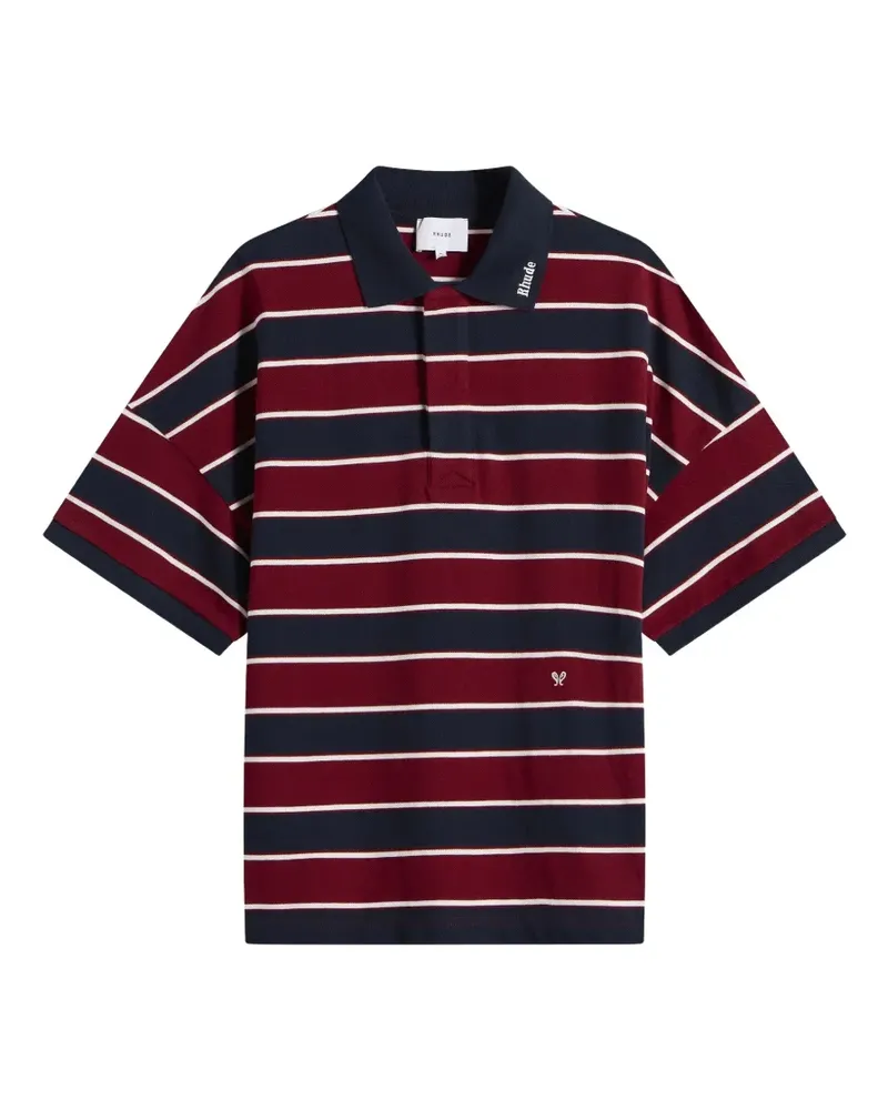 RHUDE Fontaine striped polo shirt - Rot Rot