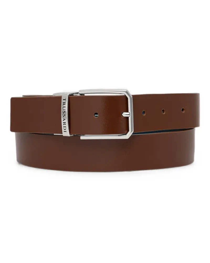 Trussardi reversible logo-engraved belt - Braun Braun