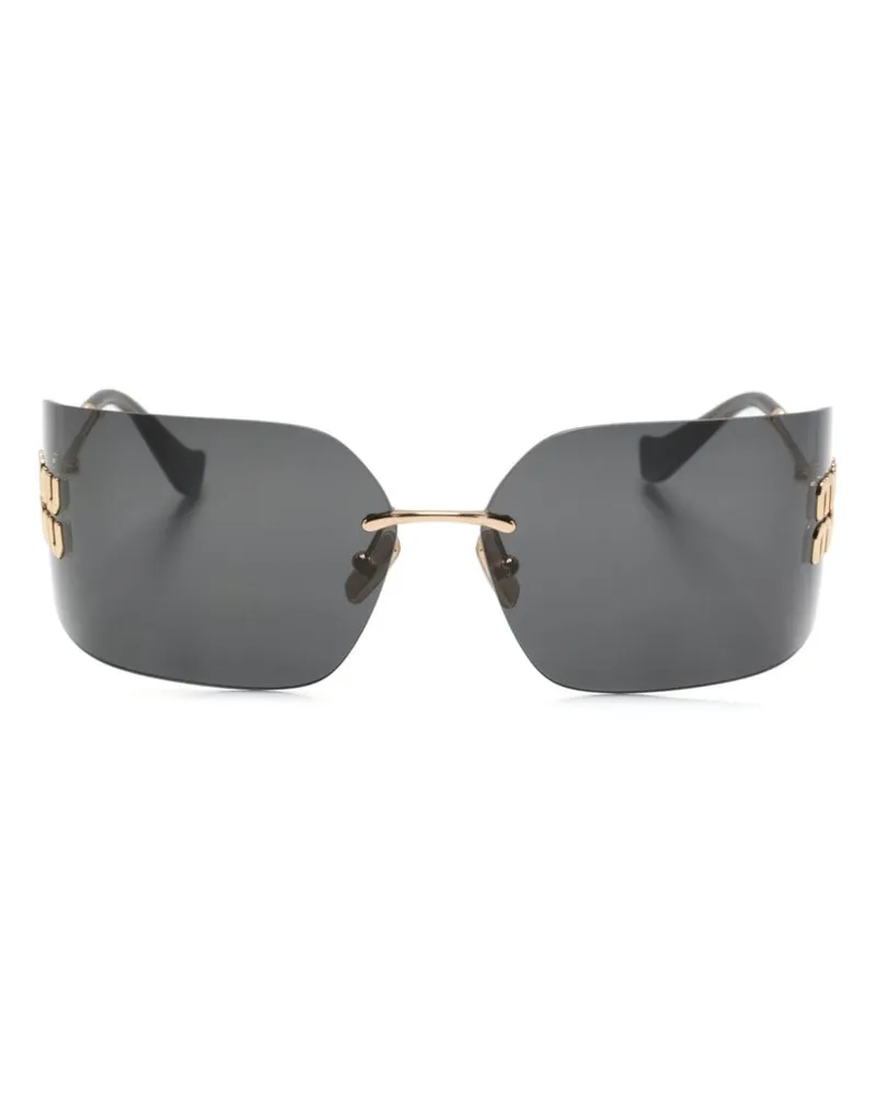 Miu Miu Runway Sonnenbrille mit eckigem Gestell - Gold Gold