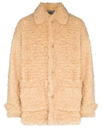 Palm Angels Kurzer Faux-Shearling-Mantel Nude