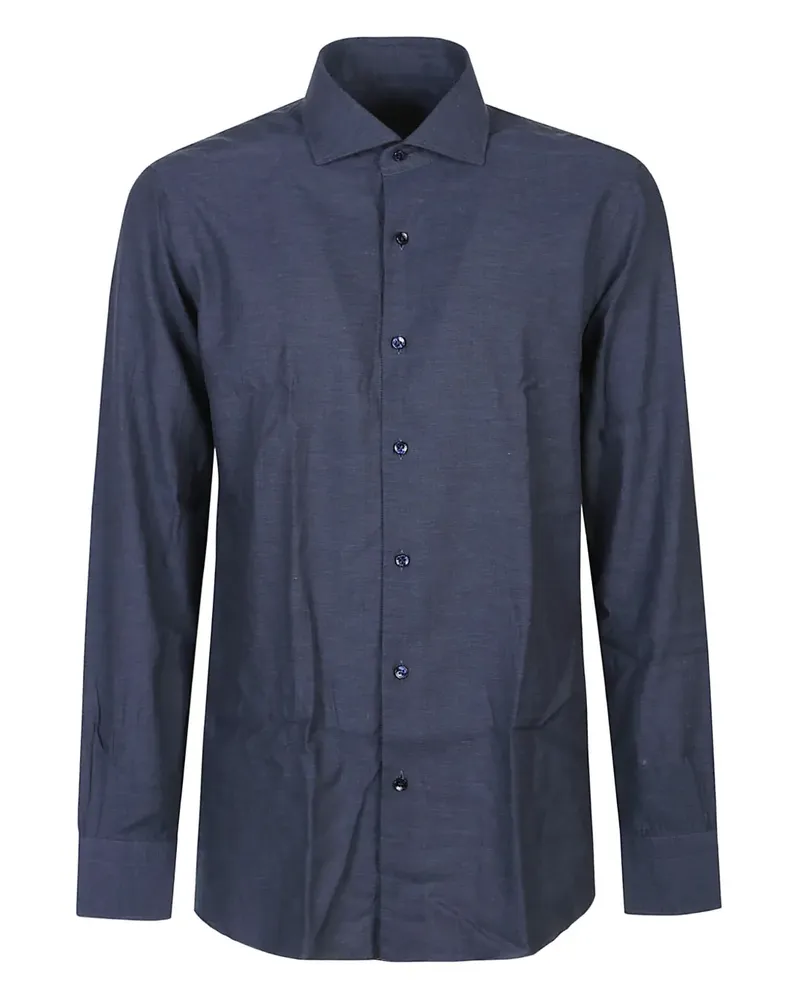 BARBA Langärmeliges Hemd - Blau Blau