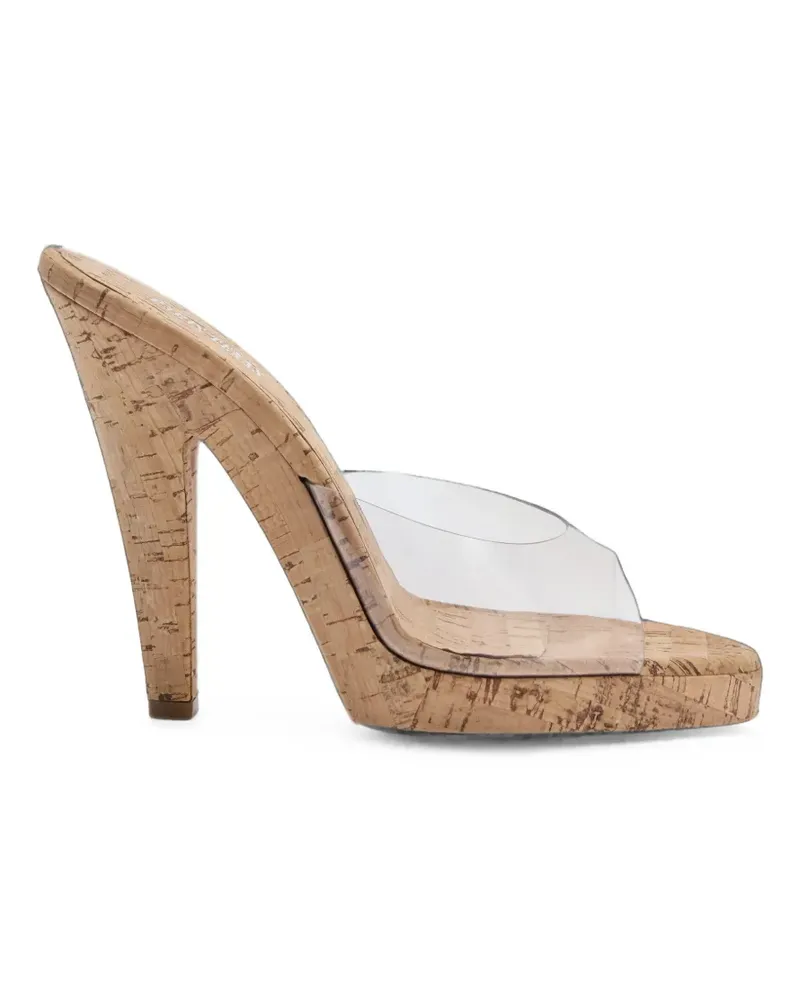 Paris Texas Gala Plateau-Sandalen mit transparenten Riemen - Weiß Weiß