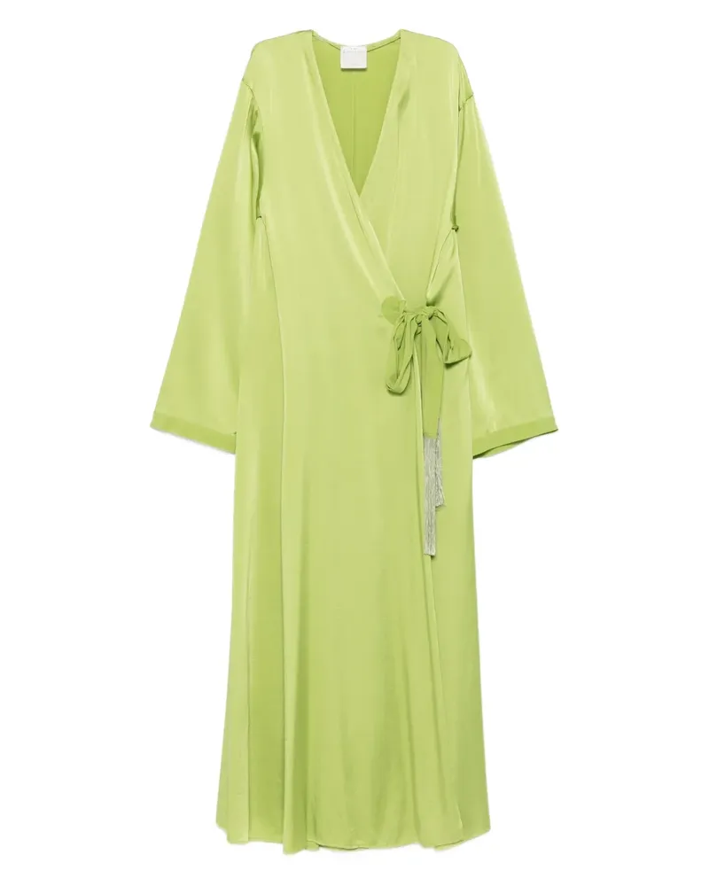 forte_forte Midikleid mit V-Ausschnitt - Grün Grün