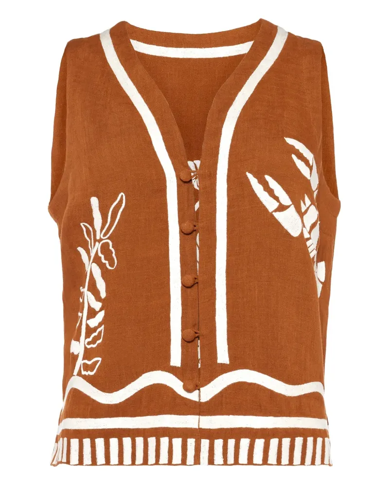 Eres Oursin Weste mit Stickerei - Braun Braun